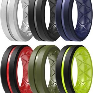 Set of 5 men’s Silicone Rings size 12.5-13
